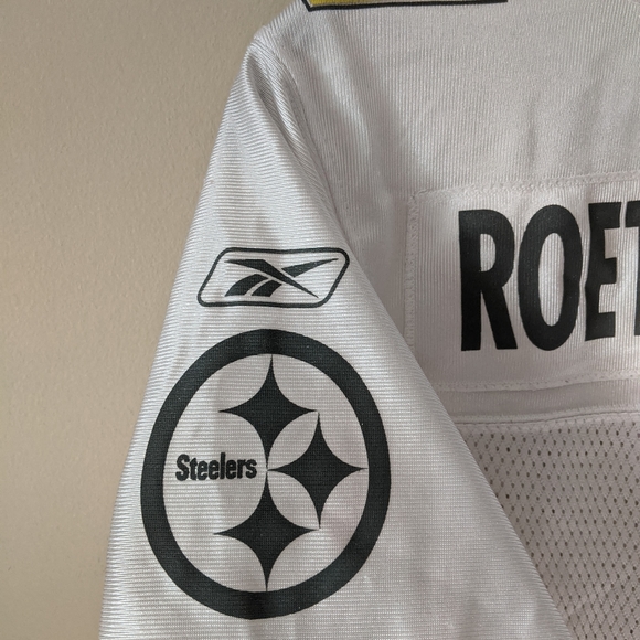 🏈 Rare NFL Reebok Steelers Roethlisberger sparkle glitter jersey women's size M - Picture 5 of 6